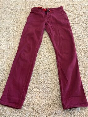 Topo Designs Climb Boulder Organic Cotton Canvas Pants in Berry / Magenta, XS